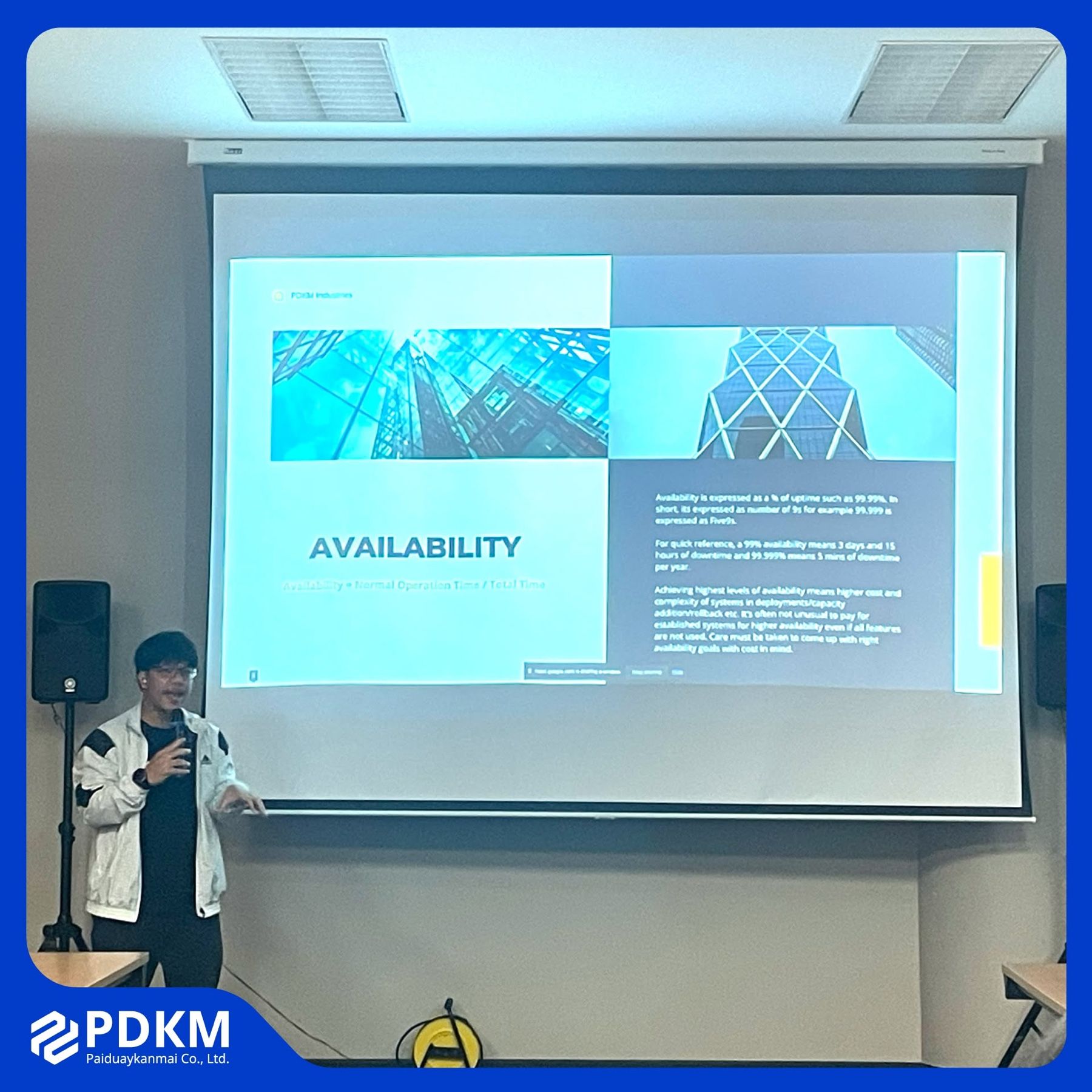 Tananut presenting Architecting for Reliability at PDKM